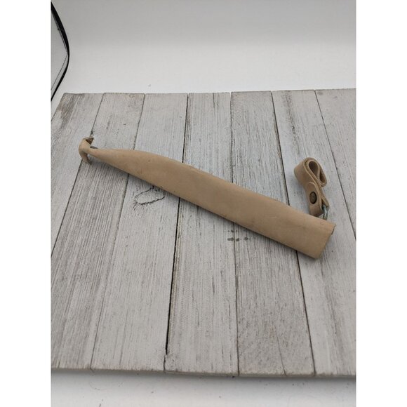 Stainless Utility Knife 7" Blade Brown Handle 11 1/2" Long Leather Sheath - Picture 8 of 8